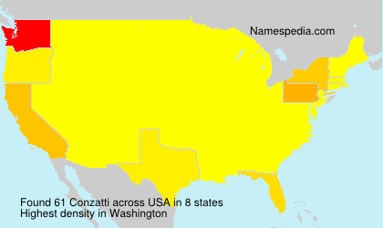 Surname Conzatti in USA Surname Conzatti in USA
