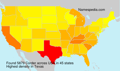 Surname Corder in USA Surname Corder in USA