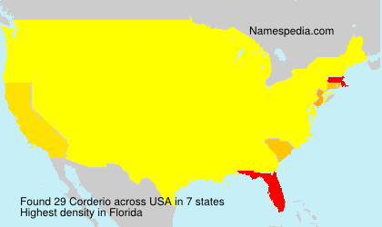 Surname Corderio in USA Surname Corderio in USA