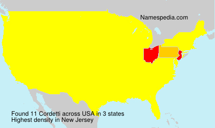 Surname Cordetti in USA Surname Cordetti in USA