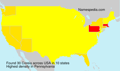 Surname Coreia in USA Surname Coreia in USA