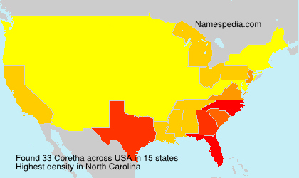 Surname Coretha in USA Surname Coretha in USA
