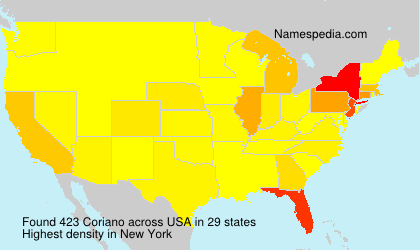 Surname Coriano in USA