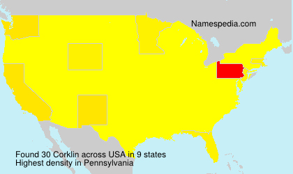 Surname Corklin in USA Surname Corklin in USA