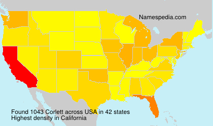 Surname Corlett in USA