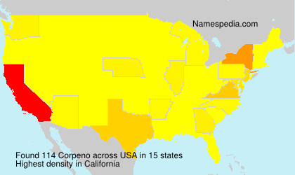 Surname Corpeno in USA