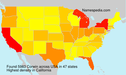 Surname Corwin in USA