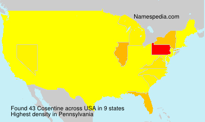 Surname Cosentine in USA Surname Cosentine in USA