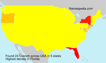 Surname Cosnett in USA Surname Cosnett in USA