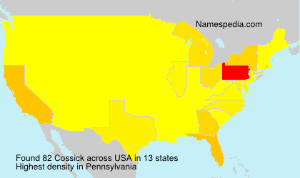 Surname Cossick in USA Surname Cossick in USA