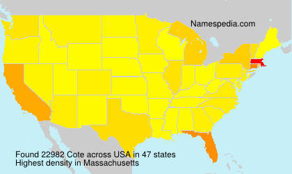 Surname Cote in USA Surname Cote in USA