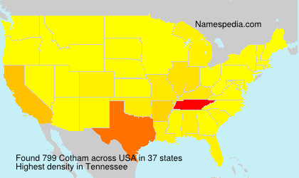 Surname Cotham in USA Surname Cotham in USA