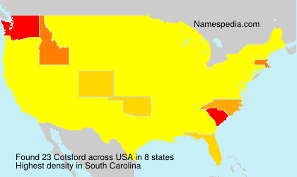 Surname Cotsford in USA