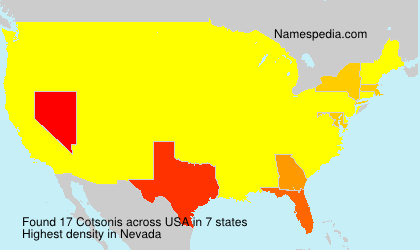 Surname Cotsonis in USA Surname Cotsonis in USA