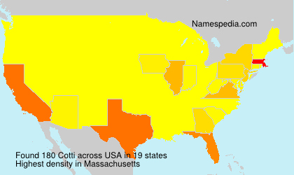 Surname Cotti in USA Surname Cotti in USA