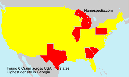 Surname Craim in USA Surname Craim in USA