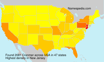Surname Cranmer in USA Surname Cranmer in USA