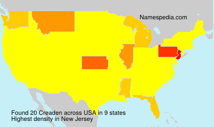 Surname Creaden in USA Surname Creaden in USA
