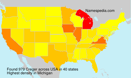 Surname Creger in USA Surname Creger in USA