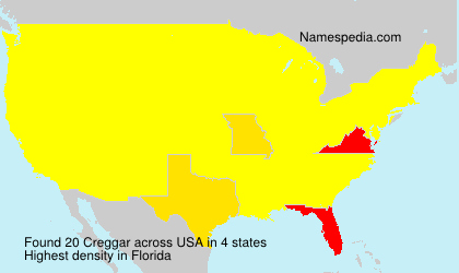 Surname Creggar in USA Surname Creggar in USA