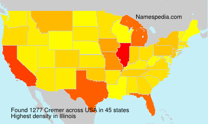 Surname Cremer in USA Surname Cremer in USA