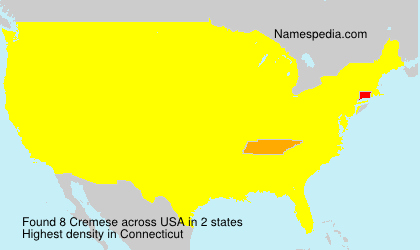Surname Cremese in USA Surname Cremese in USA