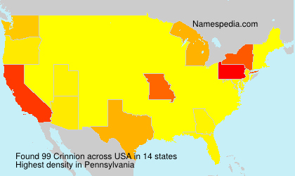 Surname Crinnion in USA Surname Crinnion in USA