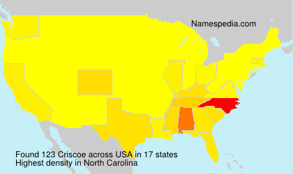 Surname Criscoe in USA Surname Criscoe in USA