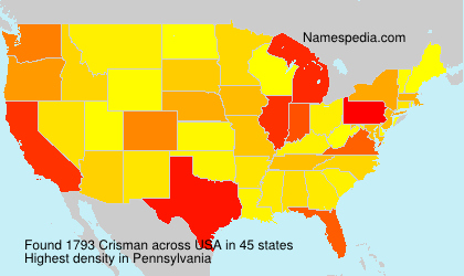 Surname Crisman in USA Surname Crisman in USA