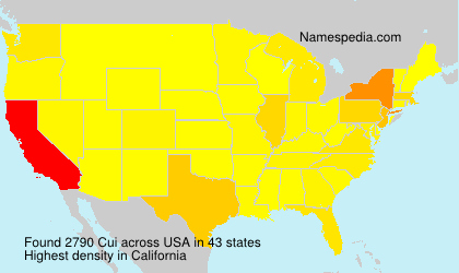 Surname Cui in USA Surname Cui in USA