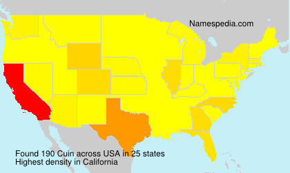 Surname Cuin in USA Surname Cuin in USA