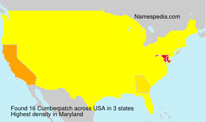 Surname Cumberpatch in USA Surname Cumberpatch in USA