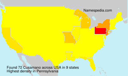 Surname Cusamano in USA Surname Cusamano in USA