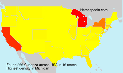 Surname Cusenza in USA