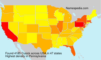Surname Cusick in USA Surname Cusick in USA