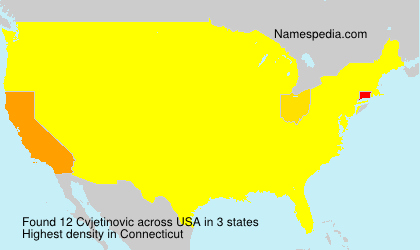 Surname Cvjetinovic in USA Surname Cvjetinovic in USA