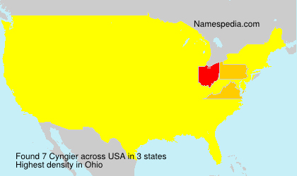 Surname Cyngier in USA