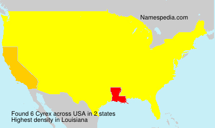 Surname Cyrex in USA Surname Cyrex in USA