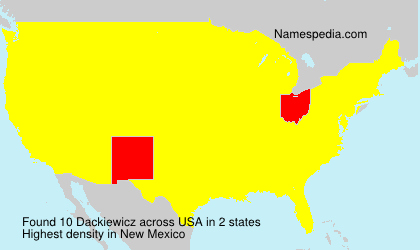 Surname Dackiewicz in USA Surname Dackiewicz in USA