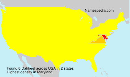 Surname Dakheel in USA Surname Dakheel in USA