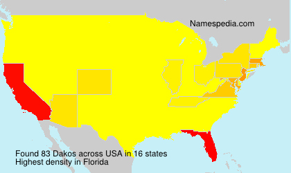 Surname Dakos in USA Surname Dakos in USA