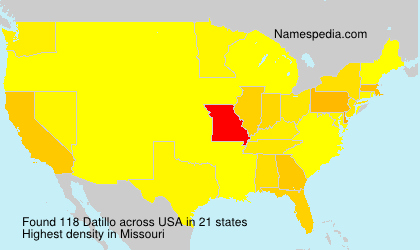 Surname Datillo in USA Surname Datillo in USA