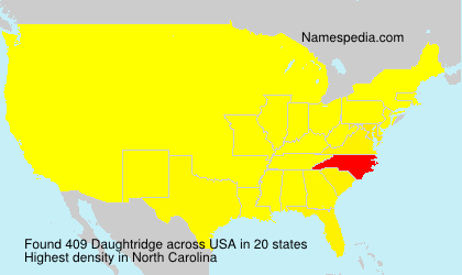 Surname Daughtridge in USA Surname Daughtridge in USA