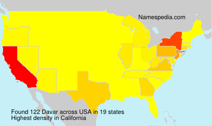 Surname Davar in USA Surname Davar in USA