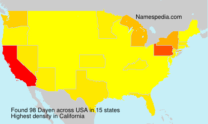 Surname Dayen in USA Surname Dayen in USA