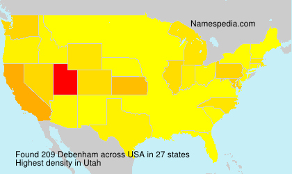 Surname Debenham in USA Surname Debenham in USA