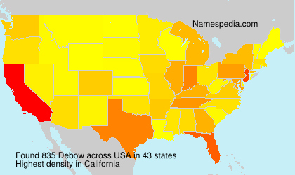 Surname Debow in USA Surname Debow in USA