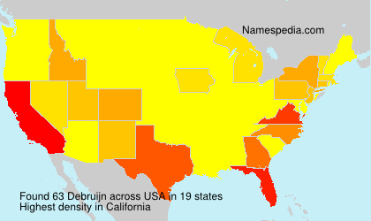 Surname Debruijn in USA Surname Debruijn in USA