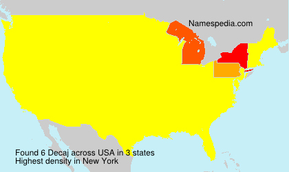 Surname Decaj in USA Surname Decaj in USA