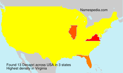 Surname Decapri in USA Surname Decapri in USA